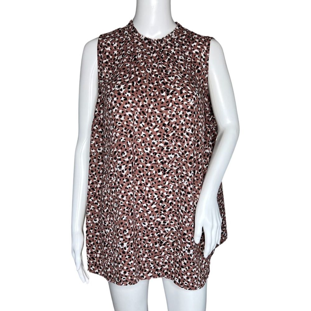 Torrid Shirt Womens 1X Brown Leopard‎ Print  Georgette Blouse Cheetah Bold Edgy